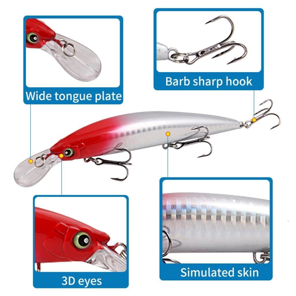 5pcs Fishing Baits Minnow Fishing Lure Artificial Hard Baits Topwaters Artificial Fishing Tackle Lure
