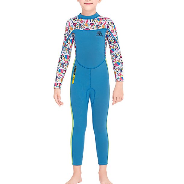 Niños y niñas niños trajes de buceo Secado rápido Ultrathin Secado rápido de 2.5 mm Traje de baño de 2,5 mm para el buceo juvenil Snorkeling Surfing Natación azul L seitruly OD003673-08