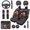 Skull Rose, variant on KUIFORTI Lightning Skull Car Seat Cover Set Easy to Install Set 14 Pcs Full Set Car Accessories with Lanyard Keychain Holder Easy to Install Wear-Resistant Fit Car SUV Auto