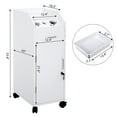 thumbnail image 6 of Tcbosik Mobile Salon Cart with Locking Cabinet & Sliding Side Tray – Hair Stylist Rolling Storage Trolley with Tool Holders & 4 Removable ABS Drawers, White, 6 of 10