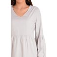 thumbnail image 4 of Miss Lavish London V Neck Dress With Long Sleeves Casual Summer Everyday wear Dress for Women Cool Grey-XL, 4 of 5