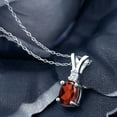 thumbnail image 2 of Gem Stone King 1.55 Ct Oval Red Garnet White Created Sapphire 925 Sterling Silver Pendant, 2 of 4