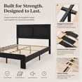 thumbnail image 4 of SESSLIFE Queen Size Bed Frame with Headboard, Rustic Wood and Metal Platform Bed, Farmhouse Queen Bed Frame with Under Bed Storage, No Box Spring Needed, Black, 4 of 9