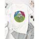 thumbnail image 2 of Camiseta para mujer con Cuello de veranoLightweight | Women's Fashionable Black T-Shirt with Colorful Bicycle and Mountain Print - Casual Round Neck Short Sleeve, Comfortable Polyester Blend, Ideal, 2 of 7