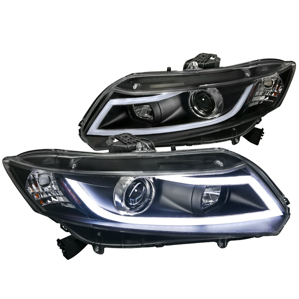 SpecD Tuning Projector Headlights W/ Led Light Bar for 20122014 Honda