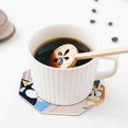 thumbnail image 5 of Lsque Bluey Pattern 4" Drink Coasters Set of 6, Leather Absorbent Coasters, Table Coaster Set Decorative Coffee Cup Coasters Housewarming Gift, 5 of 7