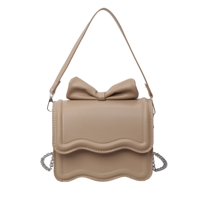 Bolso Hombro Cuadrado Pequeño Cruzado para Mujer Mano Cuero PU Con Lazo
