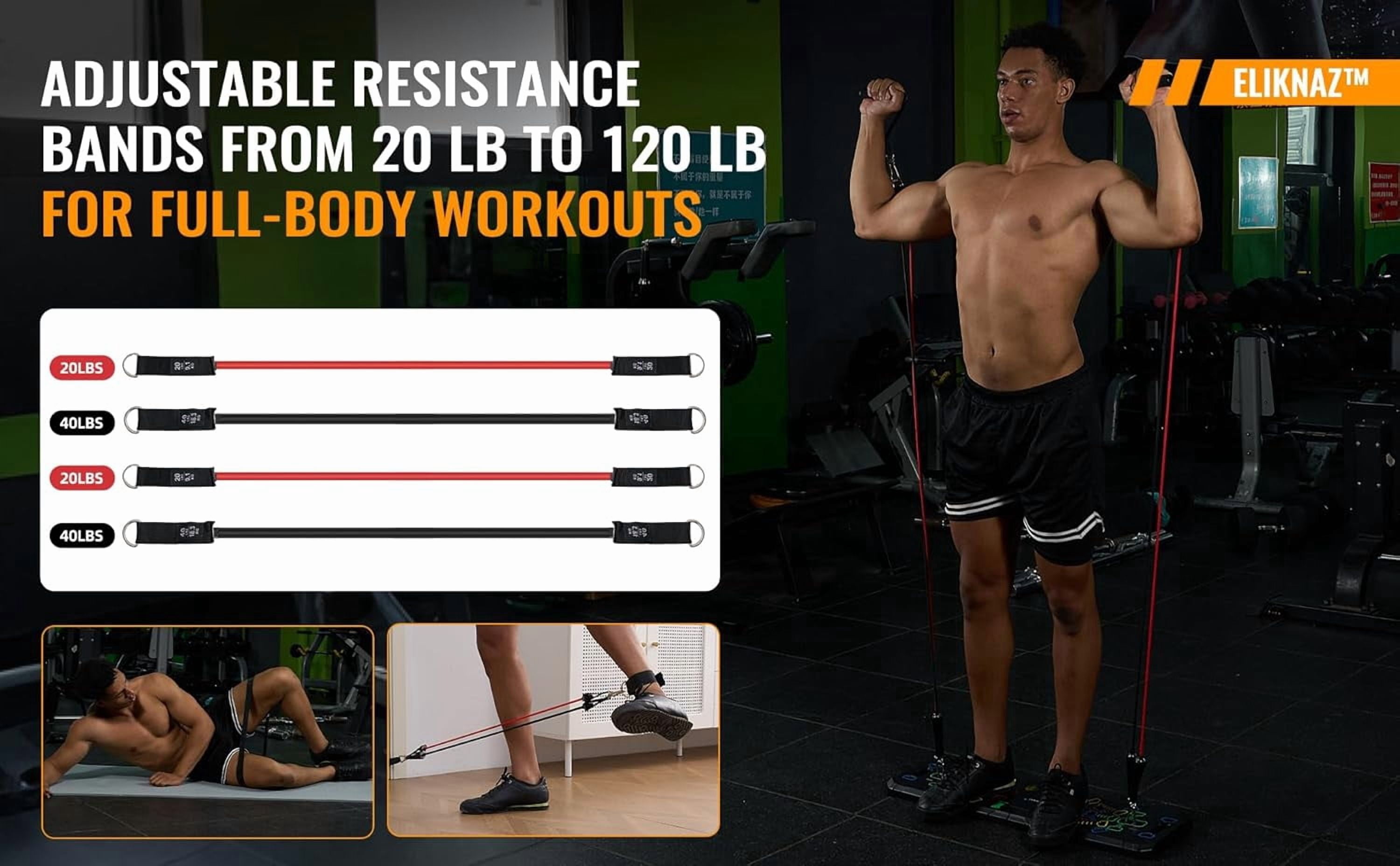 Portable Push Up Board Gym Kit 25-in-1, Foldable Push Up Station & Exercise Board Workout Set with 18 Accessories, Resistance Bands & Handles, Ankle Straps for Men, Women & Teens