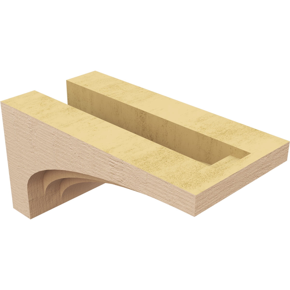 6"W x 12"D x 6"H Wide Rockford Rough Cedar Woodgrain TimberThane Corbel, Primed Tan