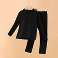 thumbnail image 2 of asjyhkr Boys Girls Outfits 2 Piece Long Sleeve T-Shirts Thermal Slim Straight Pants Base Layer Homewear Outfit Sets(13-14 Years,Black), 2 of 3