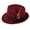 Red, variant on Men Fedora Hat Wool Felt Crushable Handmade Bowknot Feather Navy blue