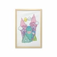thumbnail image 1 of Alien Wall Art with Frame, Little Girl with Antlers and Monster Castle Forest Themed Cartoon Print, Printed Fabric Poster for Bathroom Living Room, 23" x 35", Multicolor, by Ambesonne, 1 of 2
