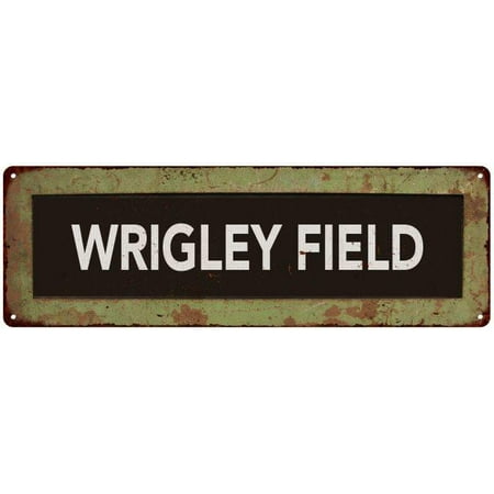- WRIGLEY FIELD Trollery Bus Roll Vintage Reproduction Metal Sign 6x18 6180564