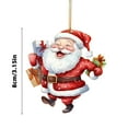 thumbnail image 4 of MXTPOV Red Christmas Decorations Hanging for Christmas Tree, Acrylic Santa Claus Ornaments for Backpack Home Decor, Flat Christmas Tree Decorations, 4 of 6