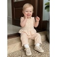 thumbnail image 4 of Loicainy Toddler Baby Girl Summer Clothes 6 12 18 24 Months 2T 3T 4T Cute Plaid Button Down Ruffle Tank Tops with Pants 2Pcs Outfits Set, 4 of 9