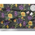 thumbnail image 2 of Soimoi Cotton Duck Fabric Purple & Yellow Flower Floral Printed Craft Fabric by the Yard 42 Inch Wide, 2 of 3