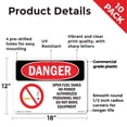 thumbnail image 2 of Open Fuel Tanks No Power OSHA Danger Rigid Plastic Sign 18 Inch x 12 Inch - 10 Pack, 2 of 8