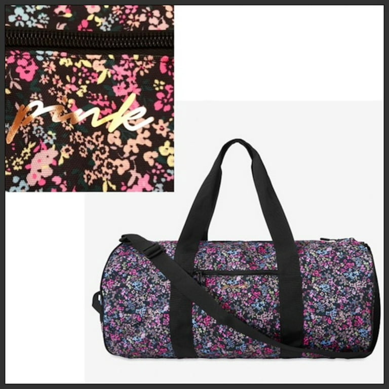 Victoria'S Secret Expandable Pink Black Weekender Duffle Travel Bag Carry-On