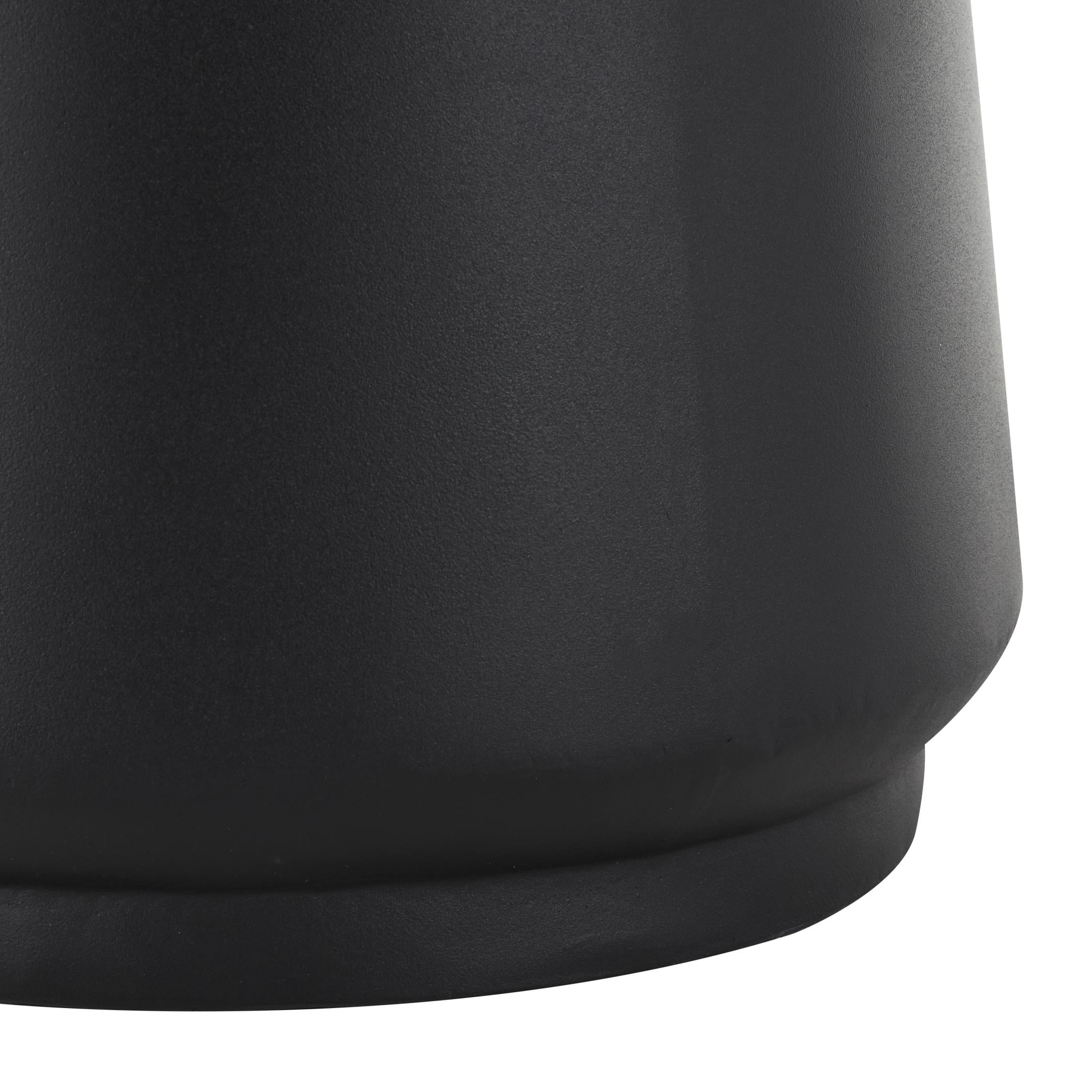 DecMode 30" Black Metal Vase with Narrow Opening