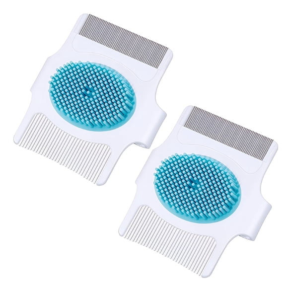 BPPEG 2 Pieces Cradle Brush and Comb 3-in-1,Baby Scalp Massage with Soft Rubber