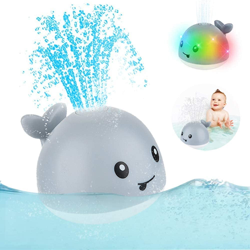 Baby Light Up Bath Tub Toys Whale Water Sprinkler Pool Toys for Toddlers Infants 