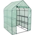 thumbnail image 1 of Sunnydaze Outdoor Portable Growing Rack Grandeur Mini Walk-In Greenhouse with Roll-Up Door - 4 Shelves - Green, 1 of 10