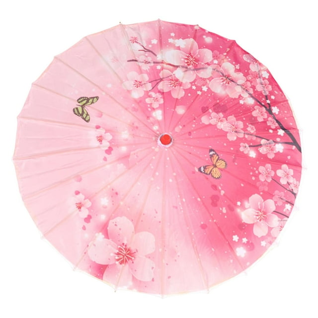 Accesorios fotográficos Sombrilla de papel al óleo oriental para eventos Paisajes de pueblos Recitales de danza Rosa