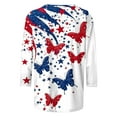 thumbnail image 5 of Yghzkop 3/4 Sleeve Tops for Women 4th of July Independence Day T-Shirts Patriotic Shirts Summer Round Neck Trendy Print Shirt Stars Stripes Graphic Tunic Tees Blouse, 5 of 5