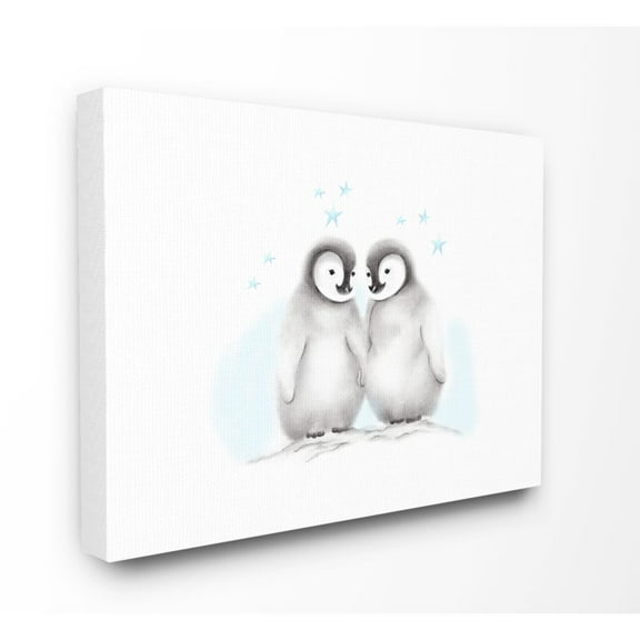The Kids Room by Stupell Cute Cartoon Baby Penguins Bird Zoo Animal Painting Super Canvas Wall Art by Studio Q by Studio Q