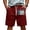 Red, variant on JULMCOMO Father's Day Men's Shorts DAD Letters Drawstring Red White Blue Loose 250 Anniversary USA Hawaiian Summer Shorts with Pockets Light Gray M
