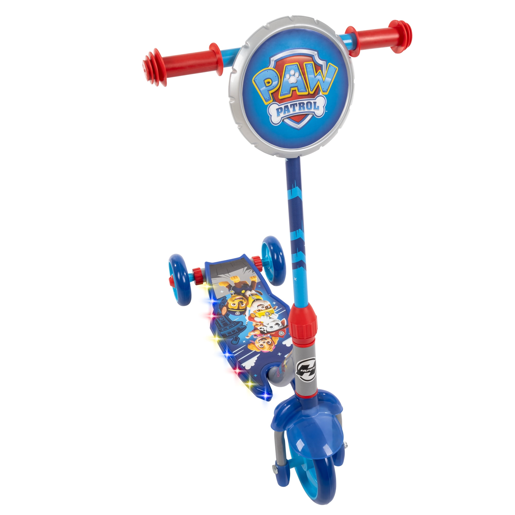 Huffy 3-Wheel PAW Patrol Preschool Scooter with LED Lights, Blue, 3+ years