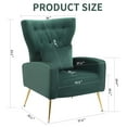 thumbnail image 2 of Tufted Upholstered Velvet Armchair for Living room, Bedroom,Green (Set of 2), 2 of 4