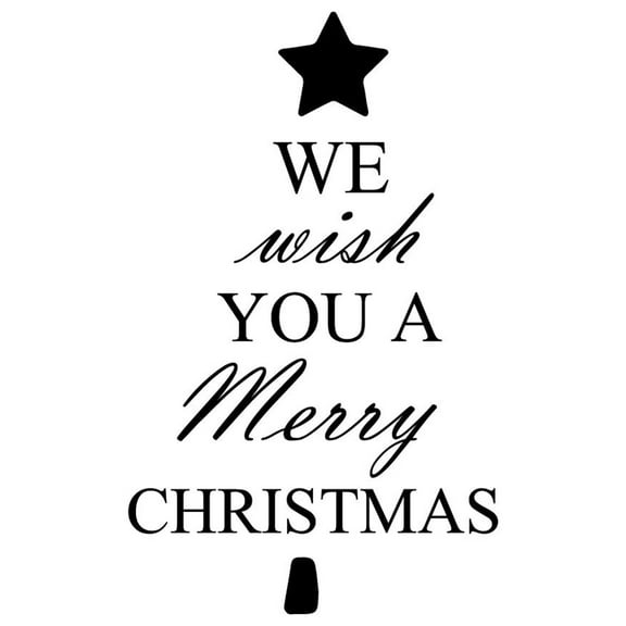 Vinyl Wall Art Decal - We Wish You A Merry Christmas - 34.47" x 23.5" - Cute Lovely Season Decor