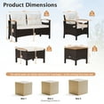 thumbnail image 4 of Costway 7PCS Patio Rattan Furniture Set Cushion Armrest Loveseat Ottoman Table, 4 of 9