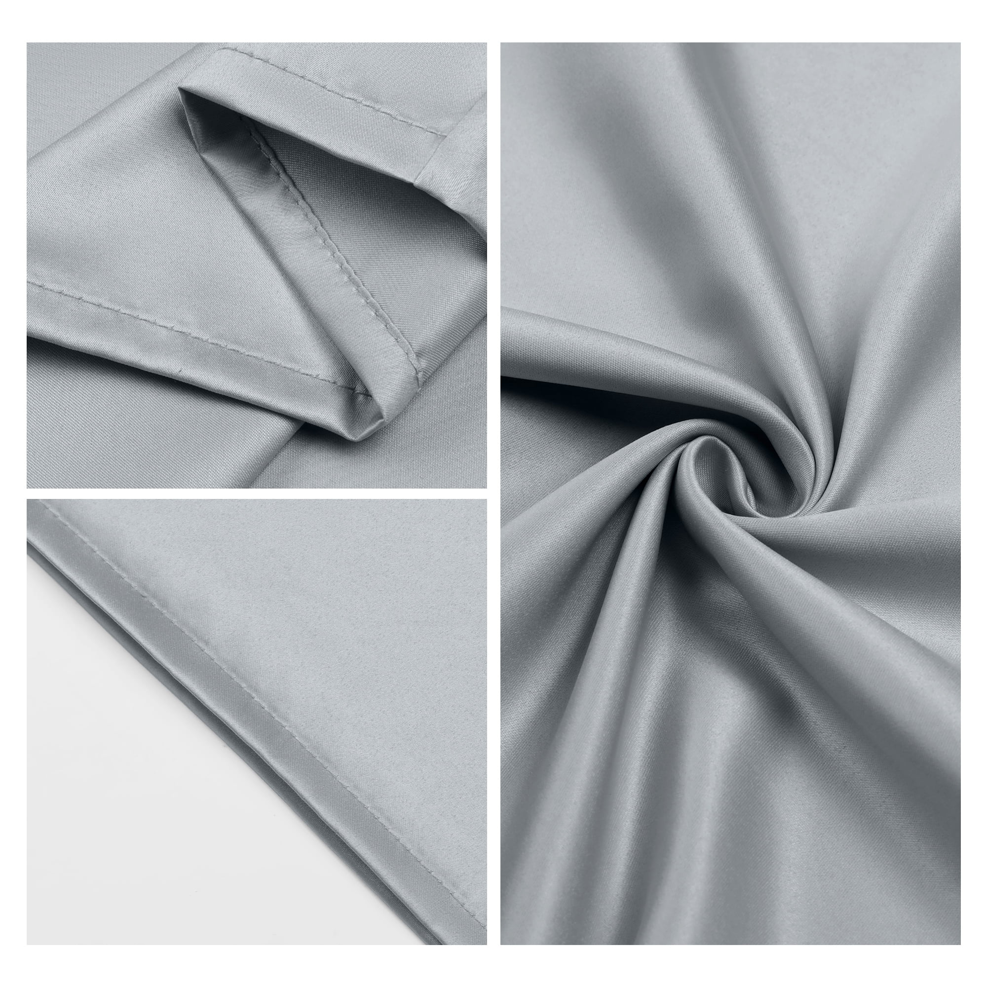 Unique Bargains Satin Pillow Case Cooling Pillowcases with Envelope Closure Queen Gray