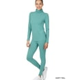 thumbnail image 4 of Zenana Women's Soft Fabric Mock Neck Long Sleeve Top & Leggings - 2 Pieces Tracksuit Set, 4 of 5