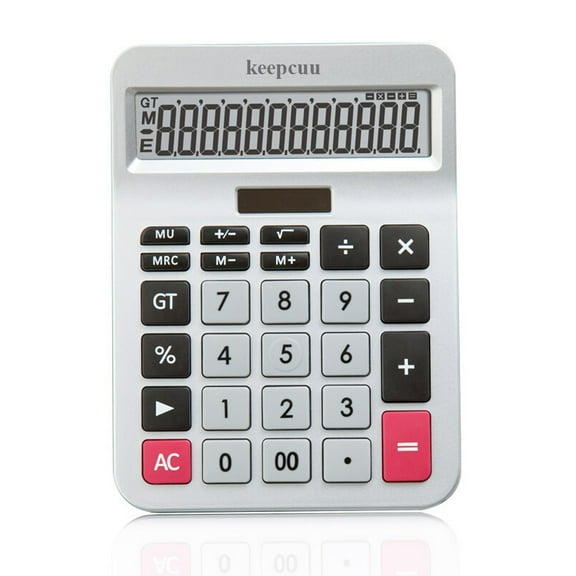 keepcuu Calculators, Office Calculators Desktop, 12-Digit Dual Power Cute Calculator with Large LCD Display Big Button for Office Home and School