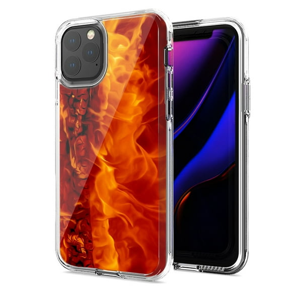 MUNDAZE For Apple iPhone 11 Pro Max Fire Design Double Layer Phone Case
