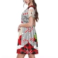 thumbnail image 2 of Balery Gnome And Buffalo Plaid Vestidos sueltos de manga corta para mujer, vestidos de verano 2025, vestidos casuales de corte A con vuelo., 2 of 6