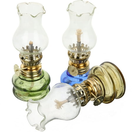 

NUOLUX 3pcs Oil Lamp Indoor Kerosene Lantern Vintage Style Hurricane Lamp Decoration