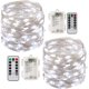 thumbnail image 1 of guirnaldas de luces LED a pilas de 10 m, 100 LED, temporizador con mando a distancia, IP65 resistente al agua, decoración interior y exterior para Navidad, bodas, fiestas, hogar y jardín (blanco), 1 of 5