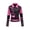 Pink Black, variant on Faux Leather Jacket for Women Studded Rivet Floral Moto Biker Coat