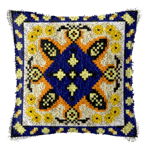 DIY tch Hook Throw Pillow Cover Alfombra Alfombra Crochet Costura Sunnimix Funda de cojín Latch Hook