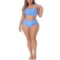 thumbnail image 1 of Bañador de dos piezas para mujer de tallas grandes Agnes Orinda, traje de baño de control de abdomen alto, bikini 3X color azul claro para el Día de la Madre, 1 of 8