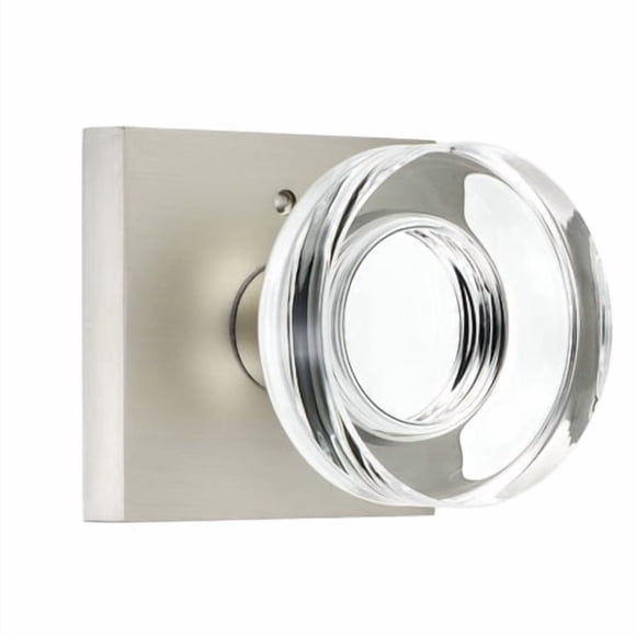 coolnews glass Door Knobs Interior, Privacy Bathroom Bedroom crystal Door Knobs with Lock, Satin Nickel Door Knobs