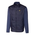 thumbnail image 2 of Men's Cutter & Buck Navy Michigan Wolverines Vault Stealth Hybrid Quilted Full-Zip Windbreaker Jacket, 2 of 3