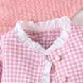 thumbnail image 5 of TAIAOJING Girl Pants Sets Two Pieces Toddler Winter Long Sleeve Pink Plaid Coat Dress Belt 3Pcs Clothes Set Outfits 3-4 Years, 5 of 6