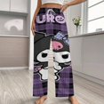 thumbnail image 2 of Kuromi And My Melody Womens Comfy Pajama PJ Pants Lounge Pants Sleepwear Drawstring PJ Bottoms Pants, 2 of 7