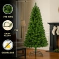 thumbnail image 6 of UHOMEPRO 7FT Classic Christmas Tree, 775 PVC Full Branches Tips and 4-Leg Plastic Stand Artificial Green Tree, Easy Setup Green Xmas Tree for Indoor Holiday Home Office Decoration, 6 of 9