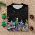 thumbnail image 5 of Long Sleeve Pullover Sweaters For Women O Neck Casual Cute Printing Knit Oversized Sweater for Fall and Winter, Christmas Snowflake Print, Cozy and Festive, Christmas Sweaters for Women ,Black,L, 5 of 6
